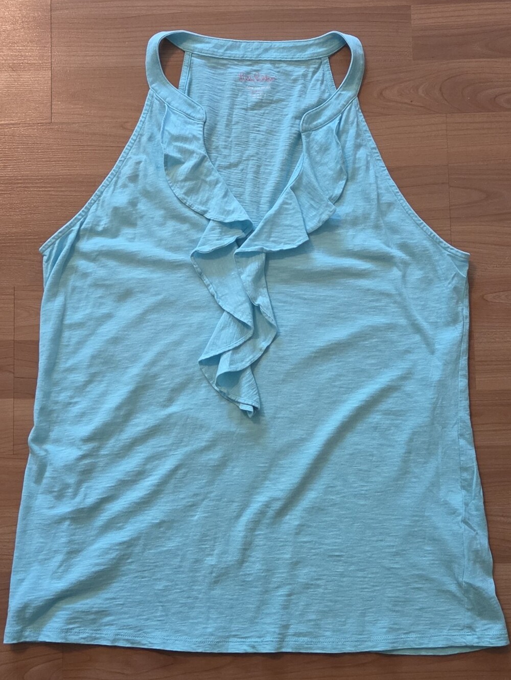 Ruffled Halter Tank Top - Light Aqua Lilly Pulitzer